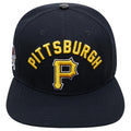 MLB PITTSBURGH PIRATES CASQUETTE SNAPBACK EN LAINE À LOGO EMPILÉ POUR UNISEXE (NOIR)