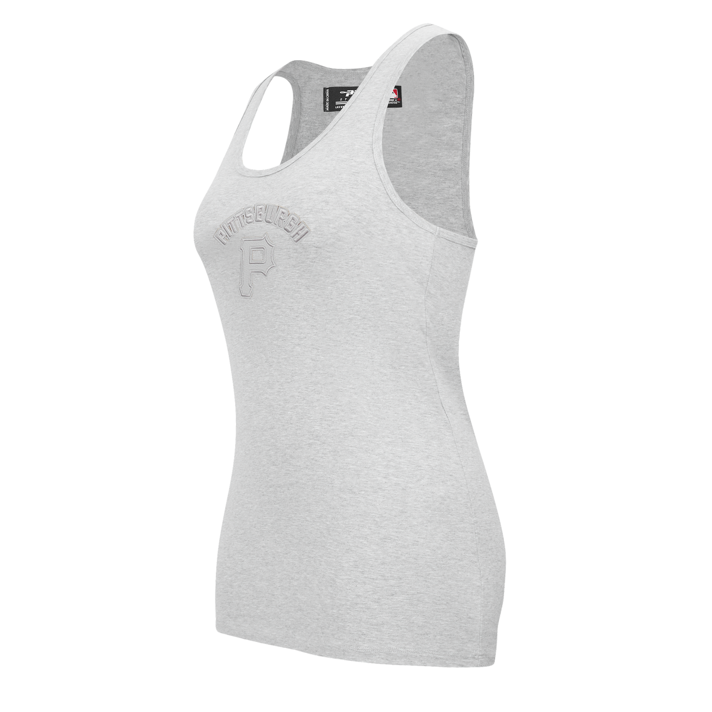 MLB PITTSBURGH PIRATES TRIPLE TONAL RELAXED FIT WOMEN'S RACERBACK (HEATHER GREY)