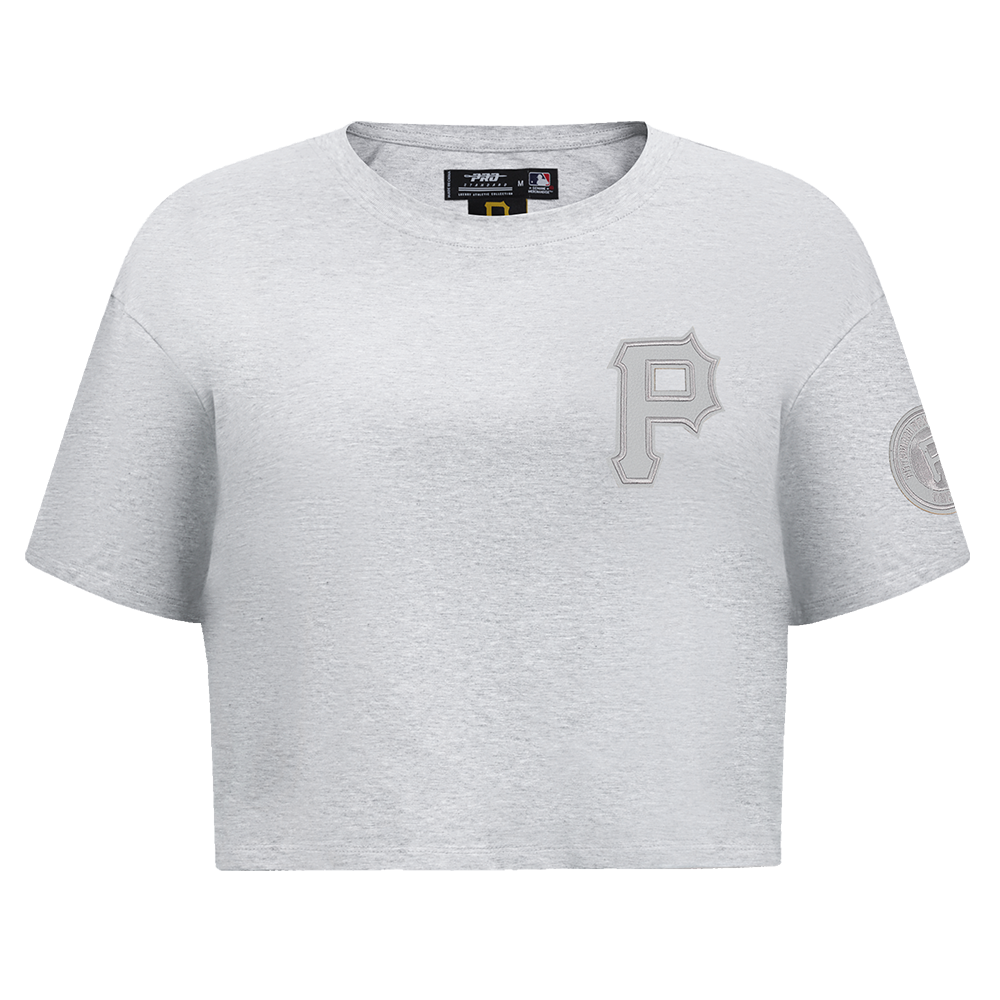 MLB PITTSBURGH PIRATES TRIPLE TONAL T-SHIRT EN JERSEY SIMPLE À COUPE CARRÉE POUR FEMME (GRIS CHINÉ)