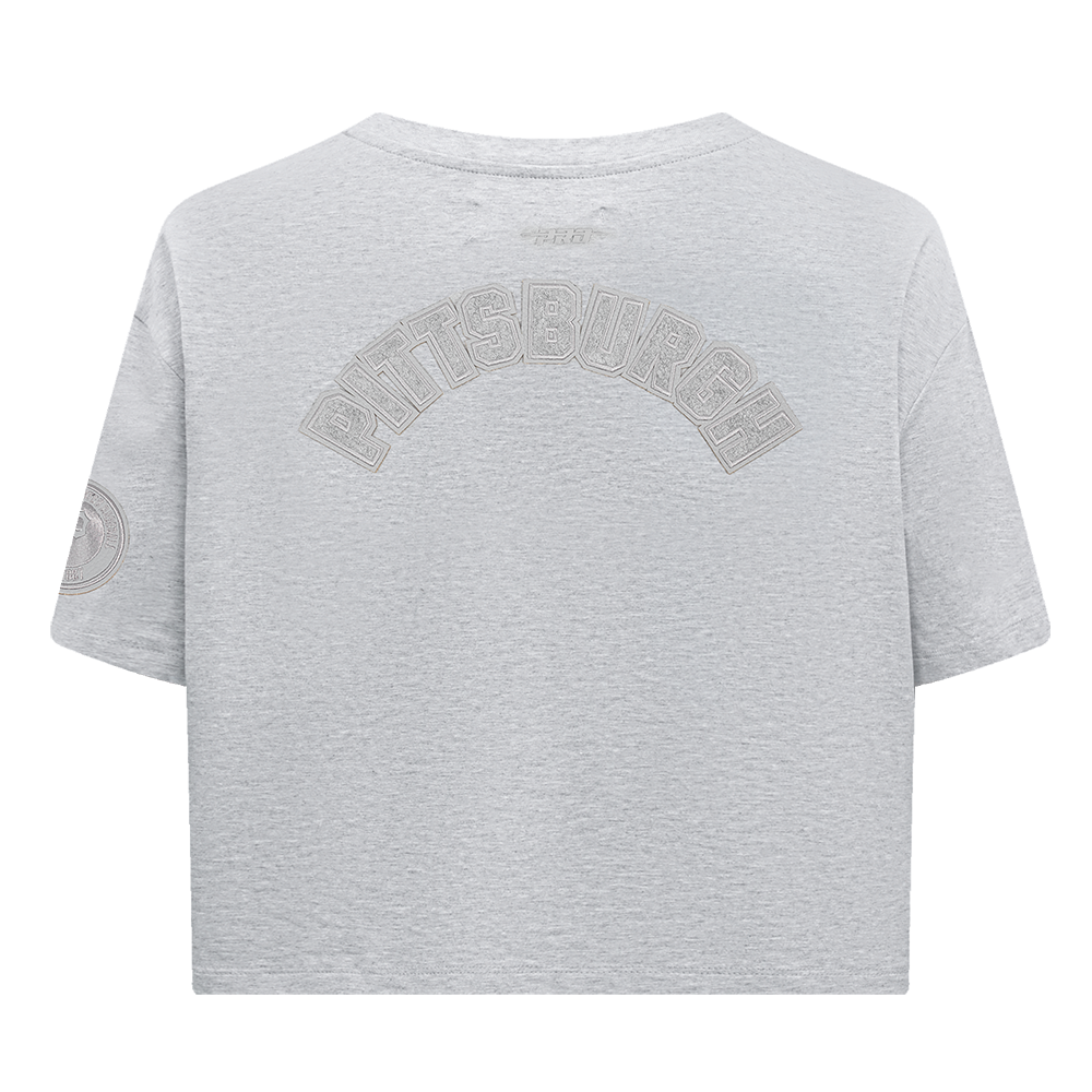 MLB PITTSBURGH PIRATES TRIPLE TONAL T-SHIRT EN JERSEY SIMPLE À COUPE CARRÉE POUR FEMME (GRIS CHINÉ)