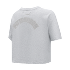 MLB PITTSBURGH PIRATES TRIPLE TONAL T-SHIRT EN JERSEY SIMPLE À COUPE CARRÉE POUR FEMME (GRIS CHINÉ)