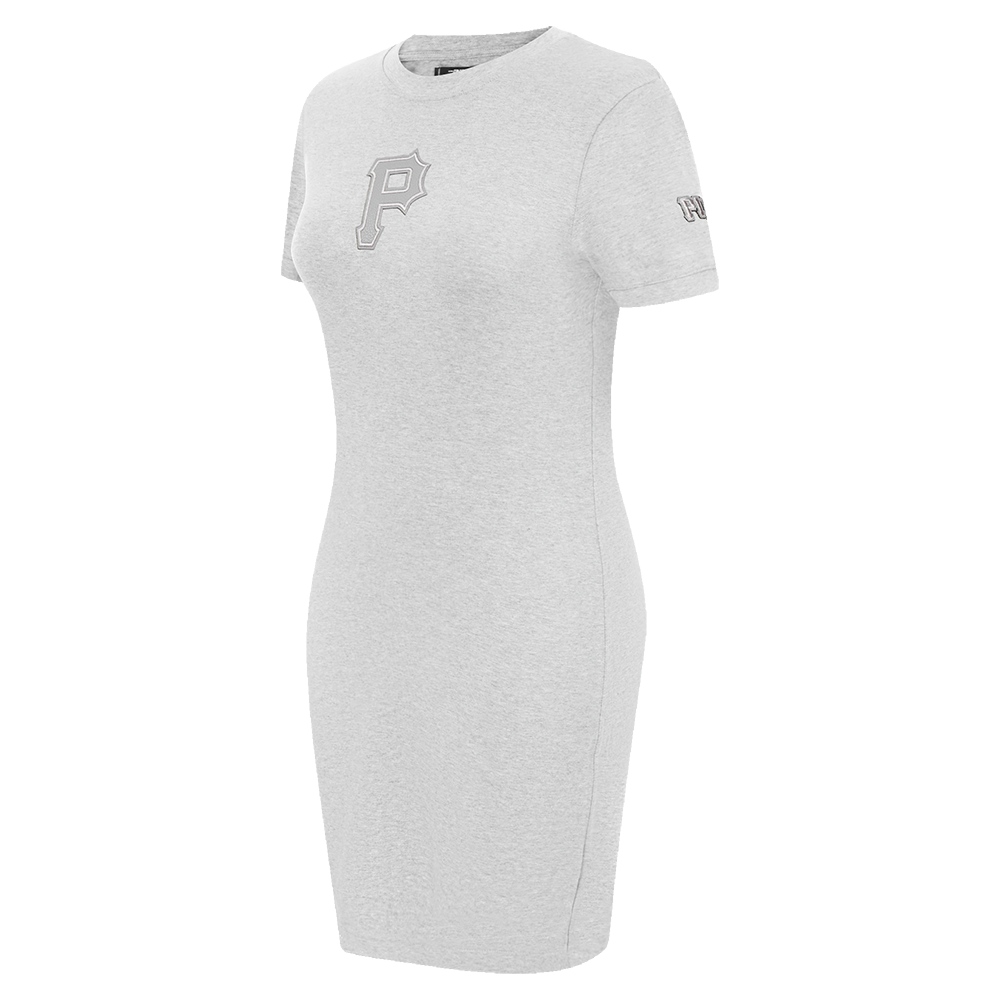 MLB PITTSBURGH PIRATES TRIPLE TONAL WOMEN'S BODYCON DRESS (HEATHER GREY)