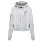 MLB PITTSBURGH PIRATES TRIPLE TONAL WOMEN'S DOUBLE KNIT FULL ZIP HOODIE (HEATHER GREY)