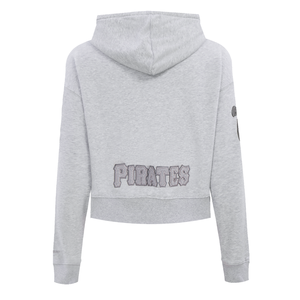 MLB PITTSBURGH PIRATES TRIPLE TONAL WOMEN'S DOUBLE KNIT FULL ZIP HOODIE (HEATHER GREY)