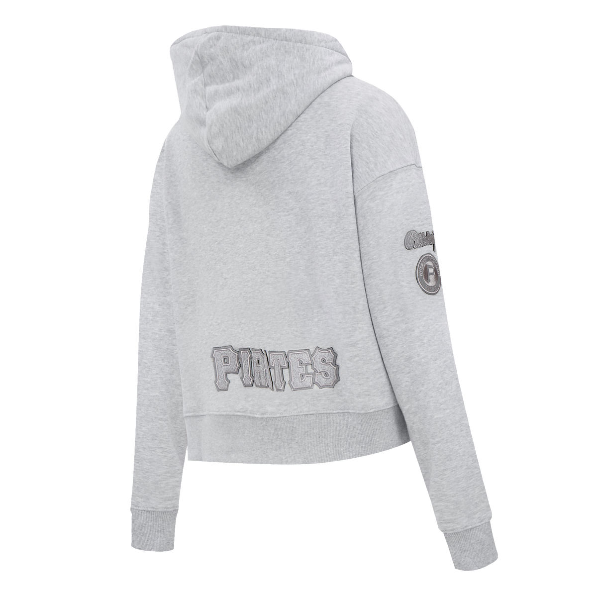 MLB PITTSBURGH PIRATES TRIPLE TONAL WOMEN'S DOUBLE KNIT FULL ZIP HOODIE (HEATHER GREY)