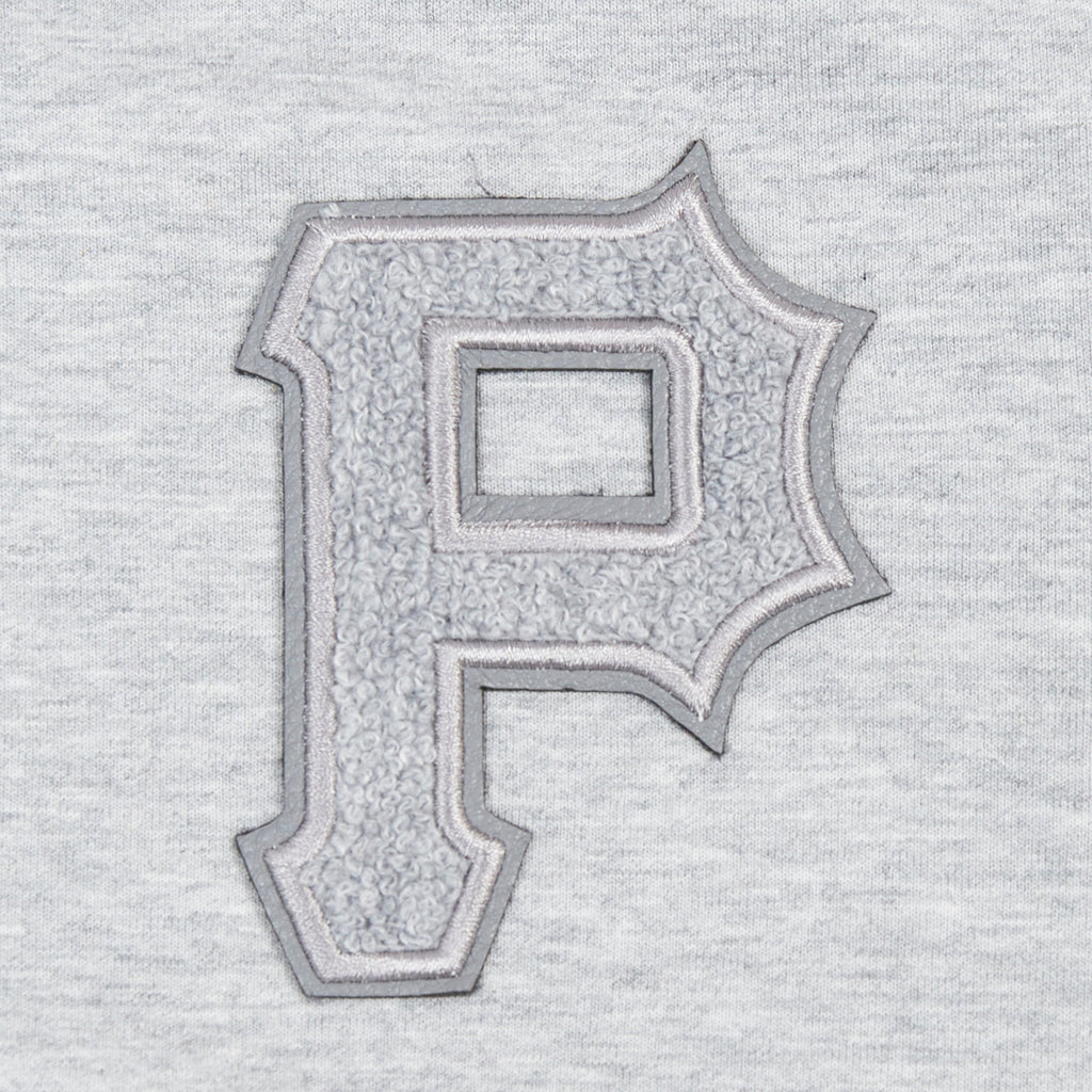 MLB PITTSBURGH PIRATES TRIPLE TONAL WOMEN'S DOUBLE KNIT FULL ZIP HOODIE (HEATHER GREY)