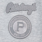 MLB PITTSBURGH PIRATES TRIPLE TONAL WOMEN'S DOUBLE KNIT FULL ZIP HOODIE (HEATHER GREY)
