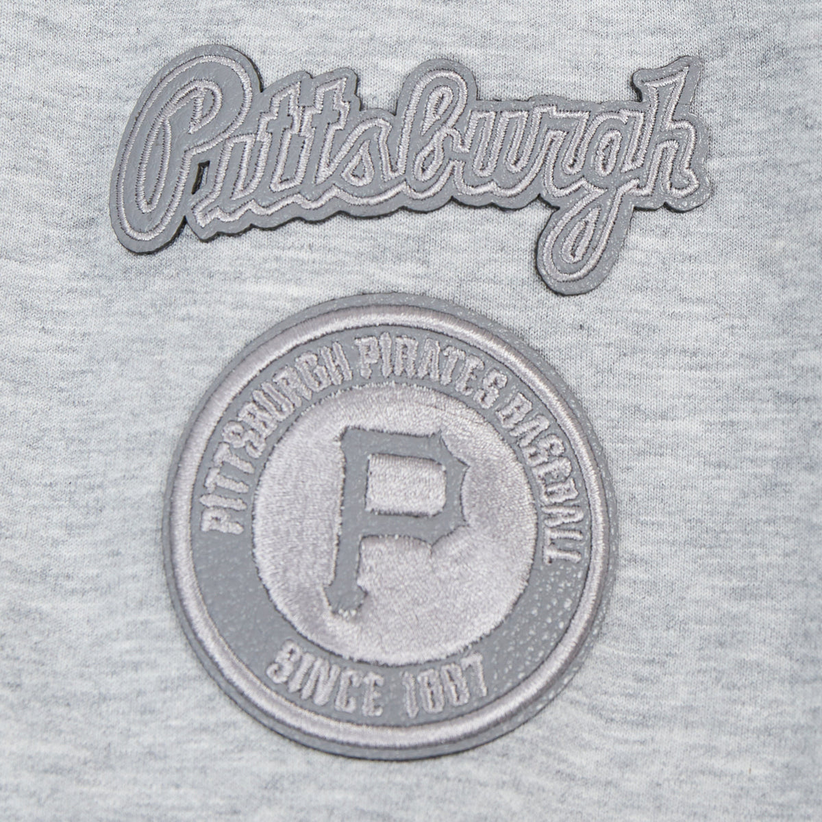 MLB PITTSBURGH PIRATES TRIPLE TONAL WOMEN'S DOUBLE KNIT FULL ZIP HOODIE (HEATHER GREY)