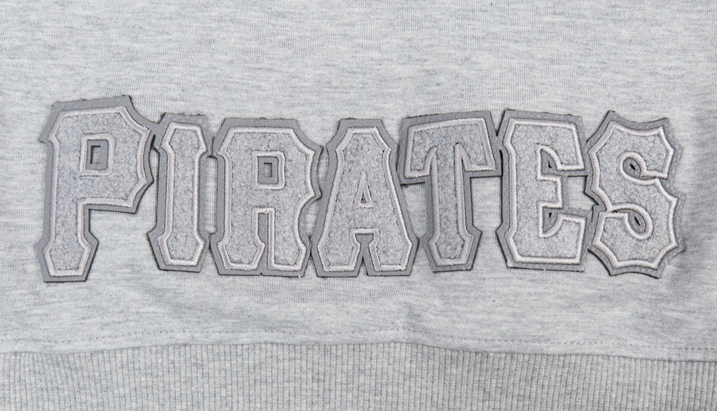 MLB PITTSBURGH PIRATES TRIPLE TONAL WOMEN'S DOUBLE KNIT FULL ZIP HOODIE (HEATHER GREY)