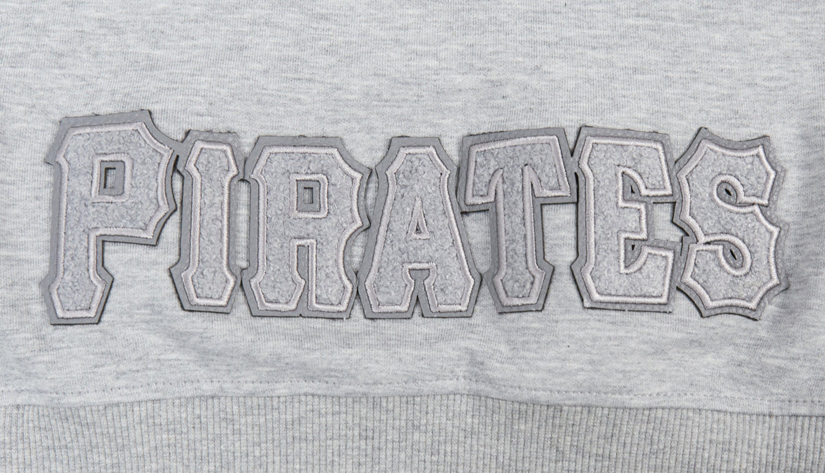 MLB PITTSBURGH PIRATES TRIPLE TONAL WOMEN'S DOUBLE KNIT FULL ZIP HOODIE (HEATHER GREY)