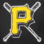 MLB PITTSBURGH PIRATES MASH UP BLOUSON COLLÉGIAL EN LAINE À BORDS CÔTELÉS POUR FEMME (NOIR/JAUNE)
