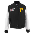 MLB PITTSBURGH PIRATES CLASSIC BLOUSON COLLÉGIAL EN LAINE POUR FEMME (NOIR/BLANC)