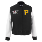 MLB PITTSBURGH PIRATES CLASSIC BLOUSON COLLÉGIAL EN LAINE POUR FEMME (NOIR/BLANC)