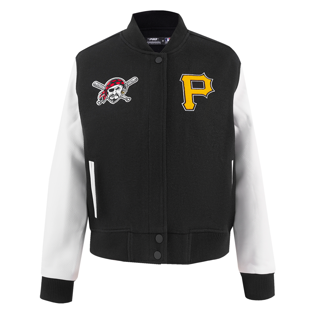 MLB PITTSBURGH PIRATES CLASSIC BLOUSON COLLÉGIAL EN LAINE POUR FEMME (NOIR/BLANC)