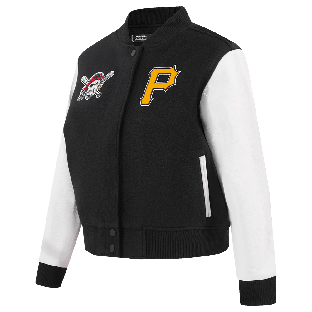 MLB PITTSBURGH PIRATES CLASSIC BLOUSON COLLÉGIAL EN LAINE POUR FEMME (NOIR/BLANC)