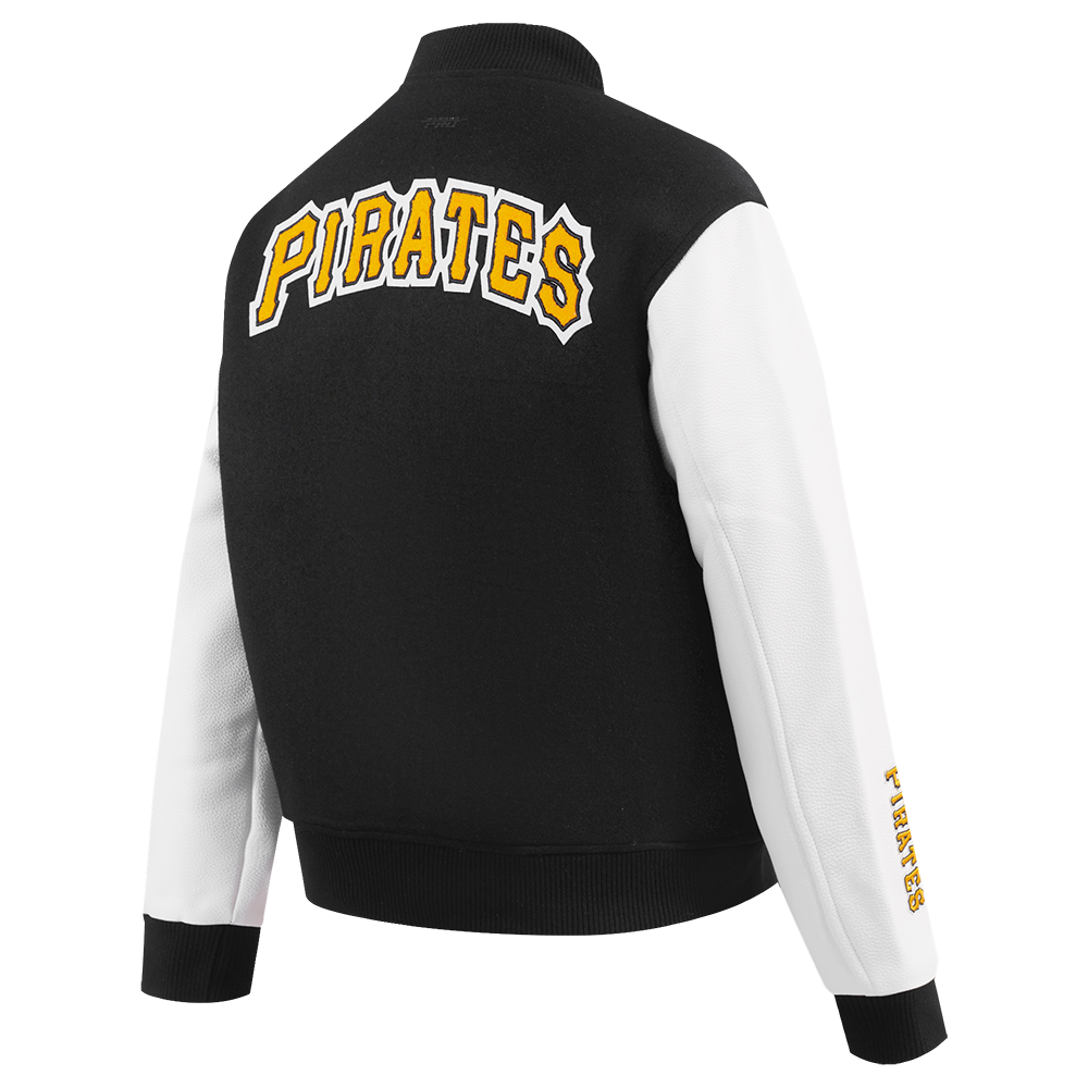 MLB PITTSBURGH PIRATES CLASSIC BLOUSON COLLÉGIAL EN LAINE POUR FEMME (NOIR/BLANC)