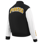 MLB PITTSBURGH PIRATES CLASSIC BLOUSON COLLÉGIAL EN LAINE POUR FEMME (NOIR/BLANC)