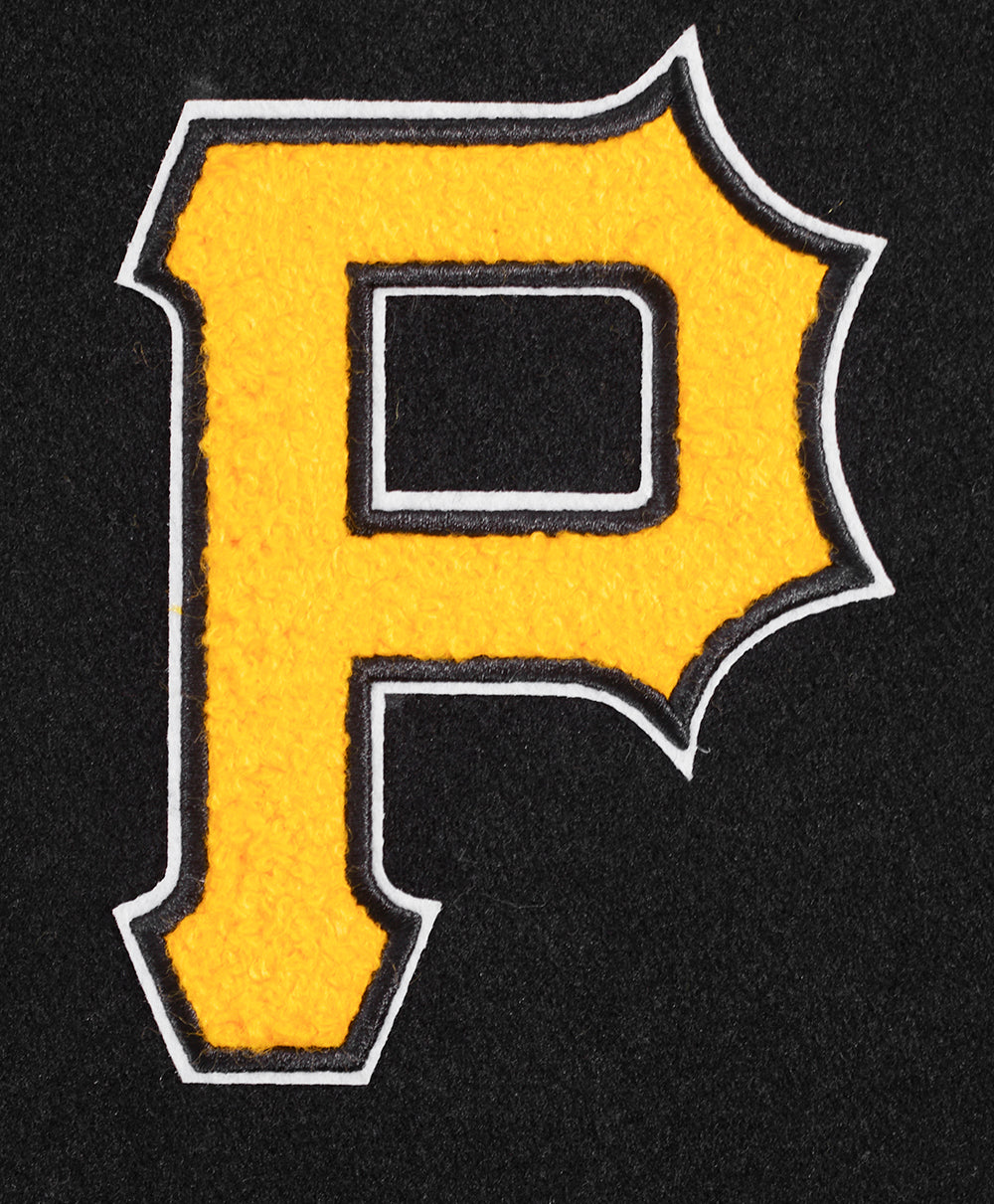 MLB PITTSBURGH PIRATES CLASSIC BLOUSON COLLÉGIAL EN LAINE POUR FEMME (NOIR/BLANC)