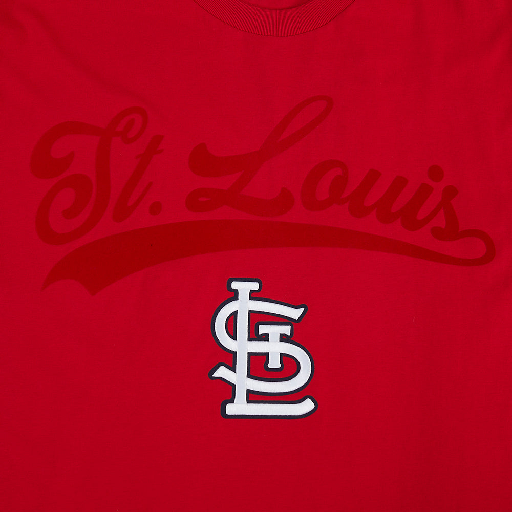 MLB ST. LOUIS CARDINALS LIVING LARGE HAUT EN JERSEY DE COTON À ÉPAULES TOMBANTES POUR HOMME (ROUGE)