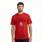 MLB ST. LOUIS CARDINALS LIVING LARGE HAUT EN JERSEY DE COTON À ÉPAULES TOMBANTES POUR HOMME (ROUGE)