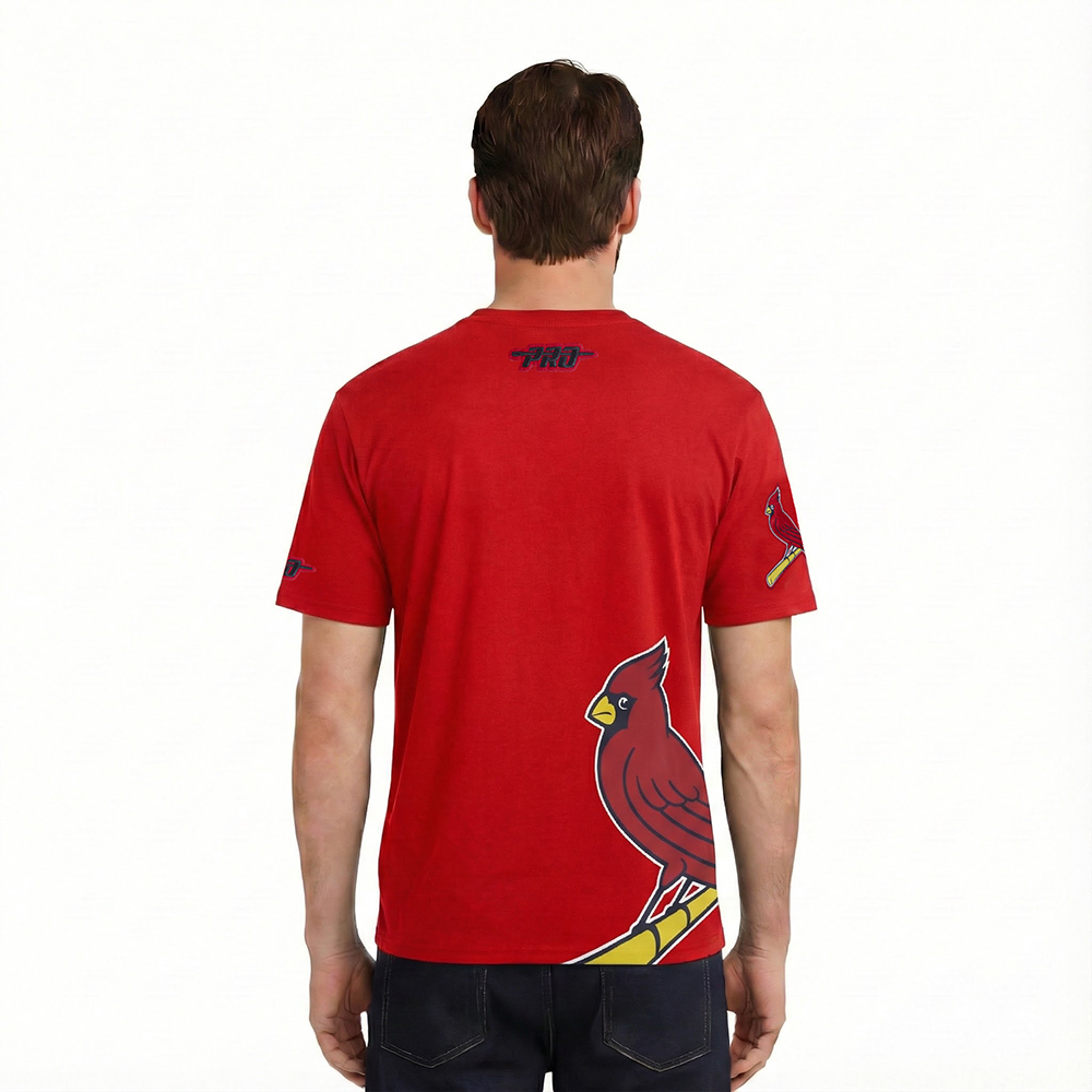 MLB ST. LOUIS CARDINALS LIVING LARGE HAUT EN JERSEY DE COTON À ÉPAULES TOMBANTES POUR HOMME (ROUGE)