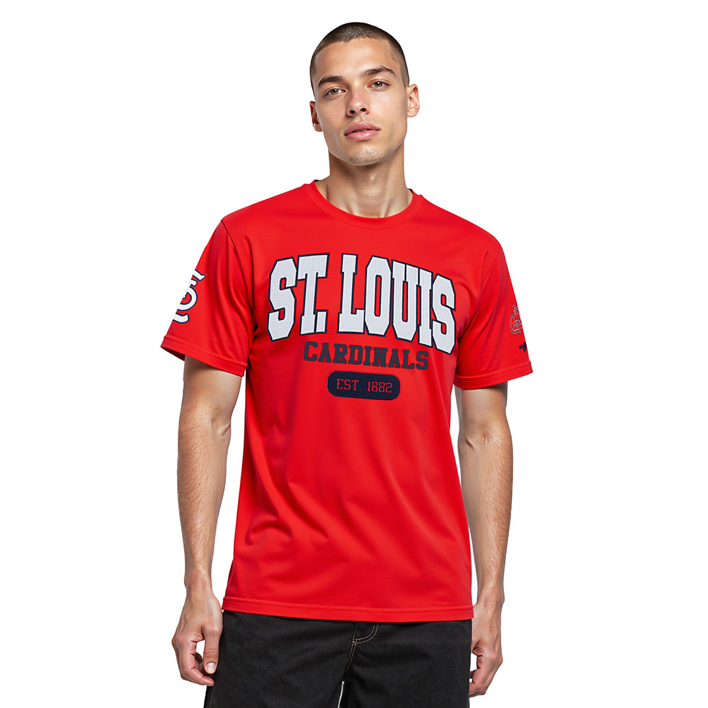 MLB ST. LOUIS CARDINALS CITY ARCH HAUT EN JERSEY SIMPLE POUR HOMME (ROUGE)