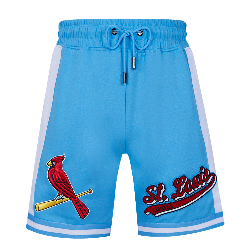 MLB ST. LOUIS CARDINALS SCRIPT TAIL SHORT EN MAILLE DOUBLE 2.0 POUR HOMME (BLEU UNIVERSITÉ)