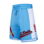 MLB ST. LOUIS CARDINALS SCRIPT TAIL SHORT EN MAILLE DOUBLE 2.0 POUR HOMME (BLEU UNIVERSITÉ)