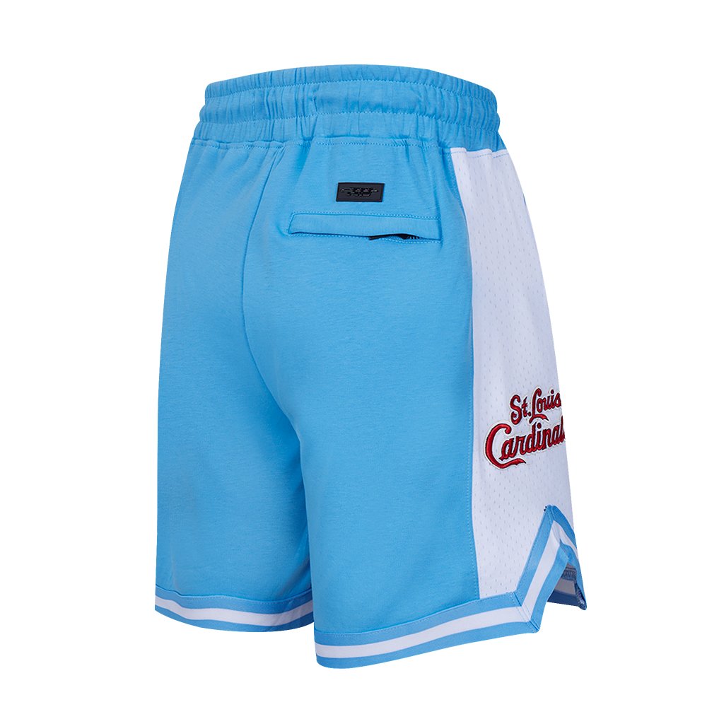 MLB ST. LOUIS CARDINALS SCRIPT TAIL SHORT EN MAILLE DOUBLE 2.0 POUR HOMME (BLEU UNIVERSITÉ)