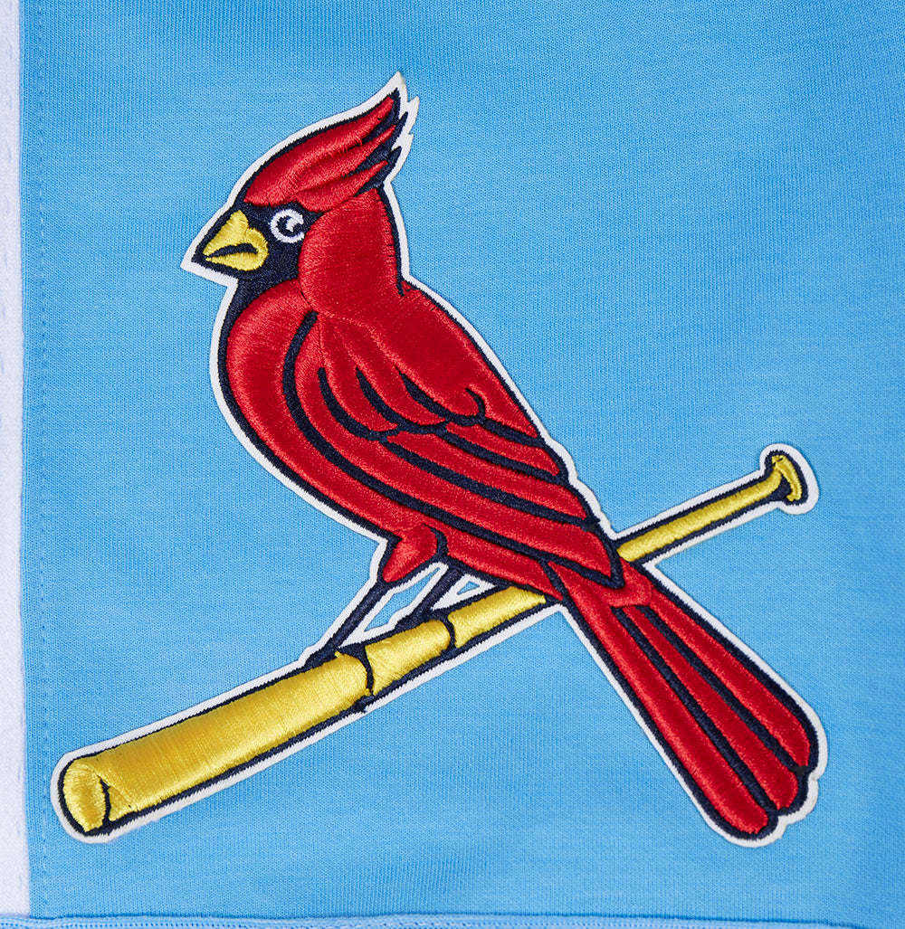 MLB ST. LOUIS CARDINALS SCRIPT TAIL SHORT EN MAILLE DOUBLE 2.0 POUR HOMME (BLEU UNIVERSITÉ)