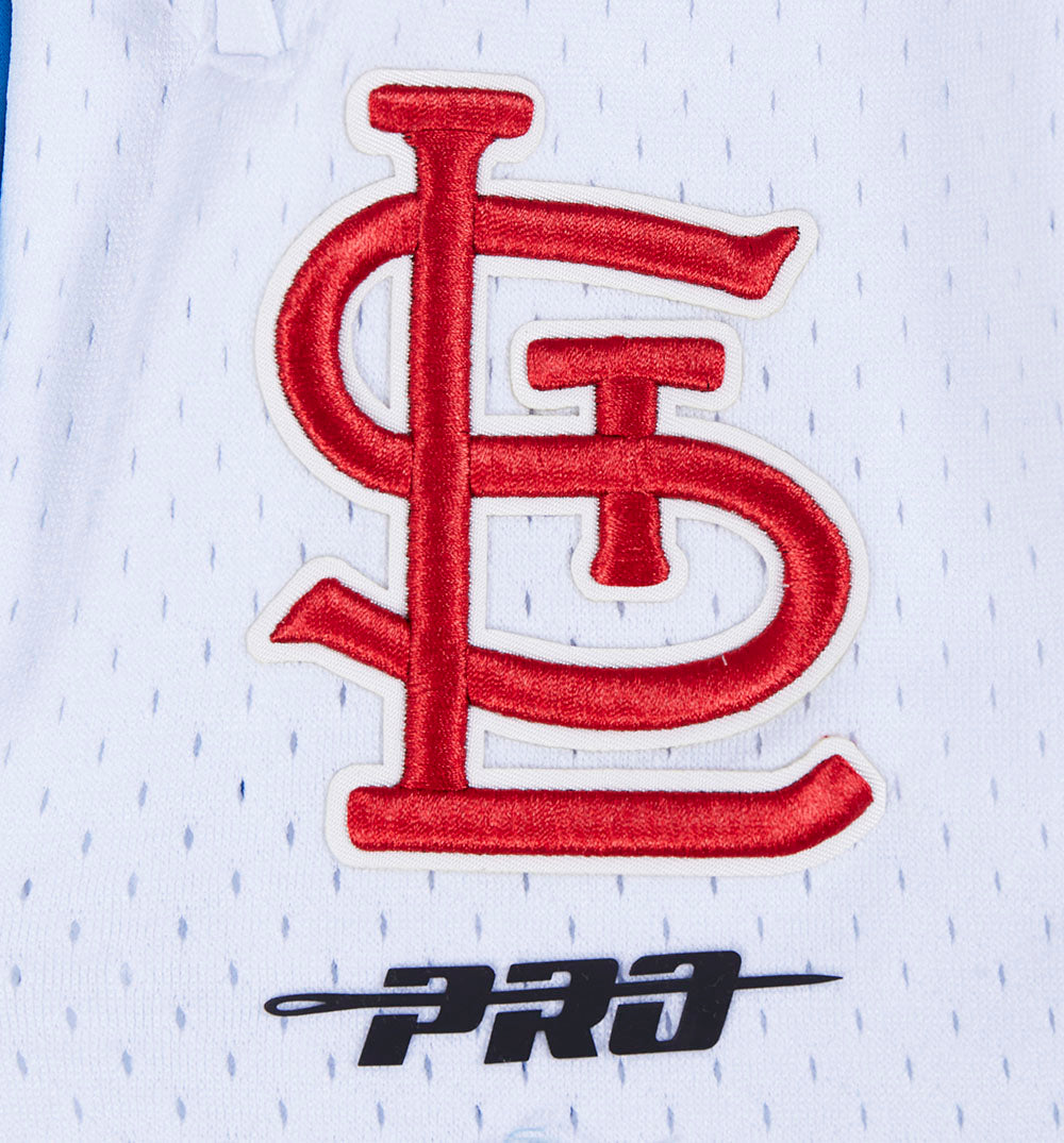 MLB ST. LOUIS CARDINALS SCRIPT TAIL SHORT EN MAILLE DOUBLE 2.0 POUR HOMME (BLEU UNIVERSITÉ)