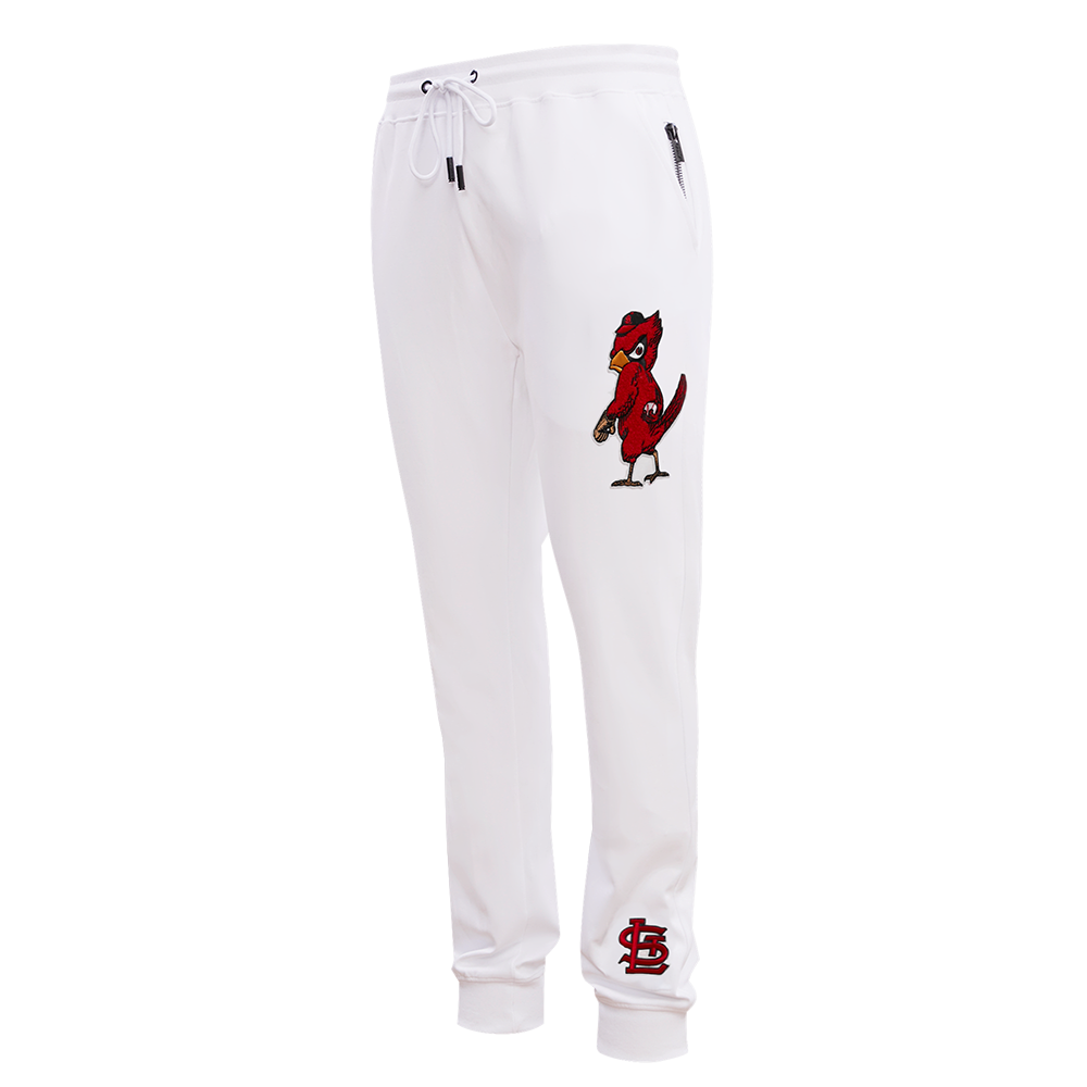 MLB ST. LOUIS CARDINALS CLASSIC CHENILLE PANTALON JOGGER POUR HOMME (BLANC)