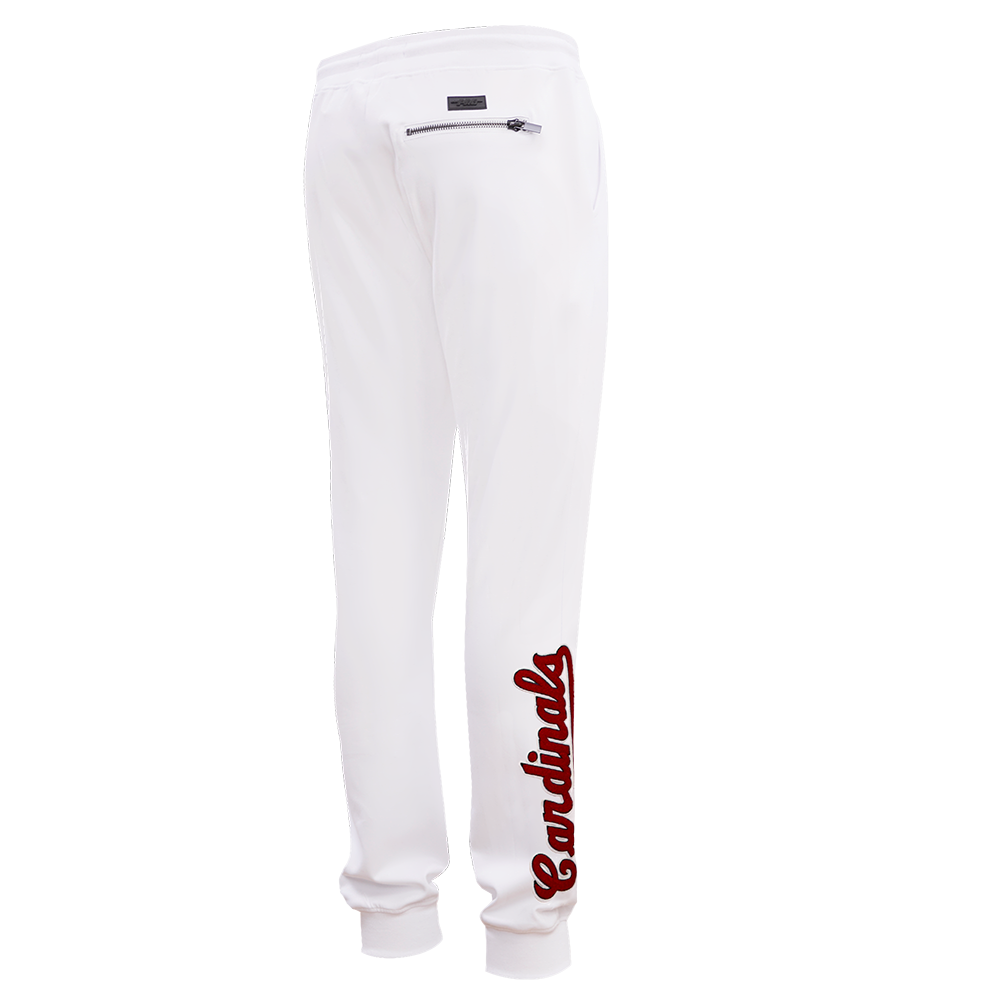 MLB ST. LOUIS CARDINALS CLASSIC CHENILLE PANTALON JOGGER POUR HOMME (BLANC)