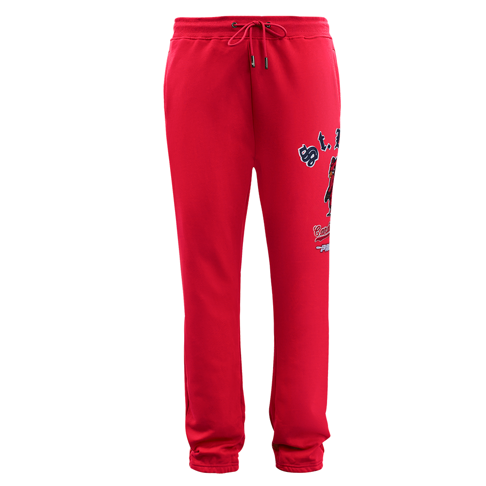 MLB ST. LOUIS CARDINALS OLD ENGLISH MEN'S FLC SWEATPANT (RED)