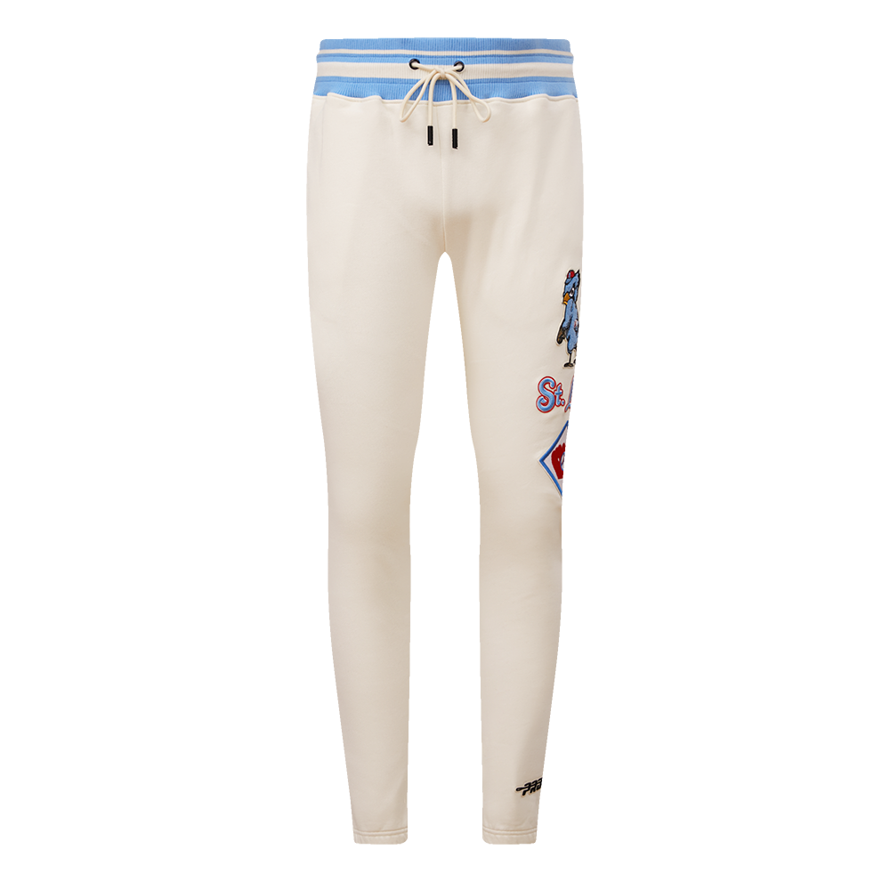 MLB ST. LOUIS CARDINALS RETRO CLASSIC MEN'S SWEATPANT (EGGSHELL/UNIVERSAL BLUE)