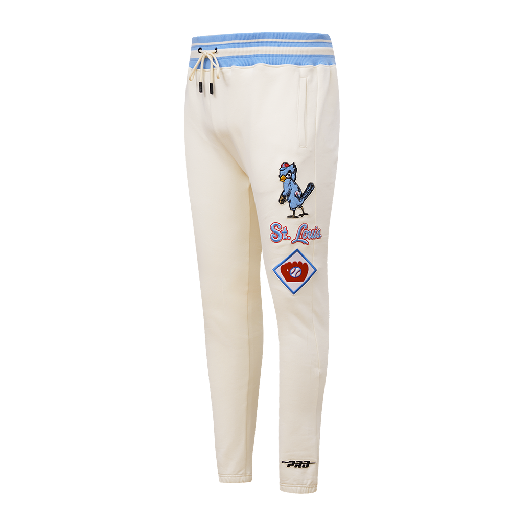 MLB ST. LOUIS CARDINALS RETRO CLASSIC MEN'S SWEATPANT (EGGSHELL/UNIVERSAL BLUE)