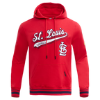 MLB ST. LOUIS CARDINALS SCRIPT TAIL CHANDAIL À CAPUCHON EN MOLLETON CÔTELÉ POUR HOMME (ROUGE/MARINE MINUIT/ROUGE)