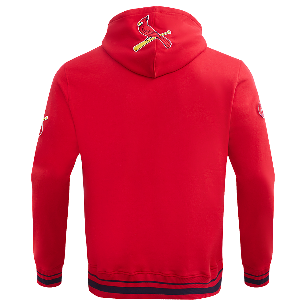 MLB ST. LOUIS CARDINALS SCRIPT TAIL CHANDAIL À CAPUCHON EN MOLLETON CÔTELÉ POUR HOMME (ROUGE/MARINE MINUIT/ROUGE)