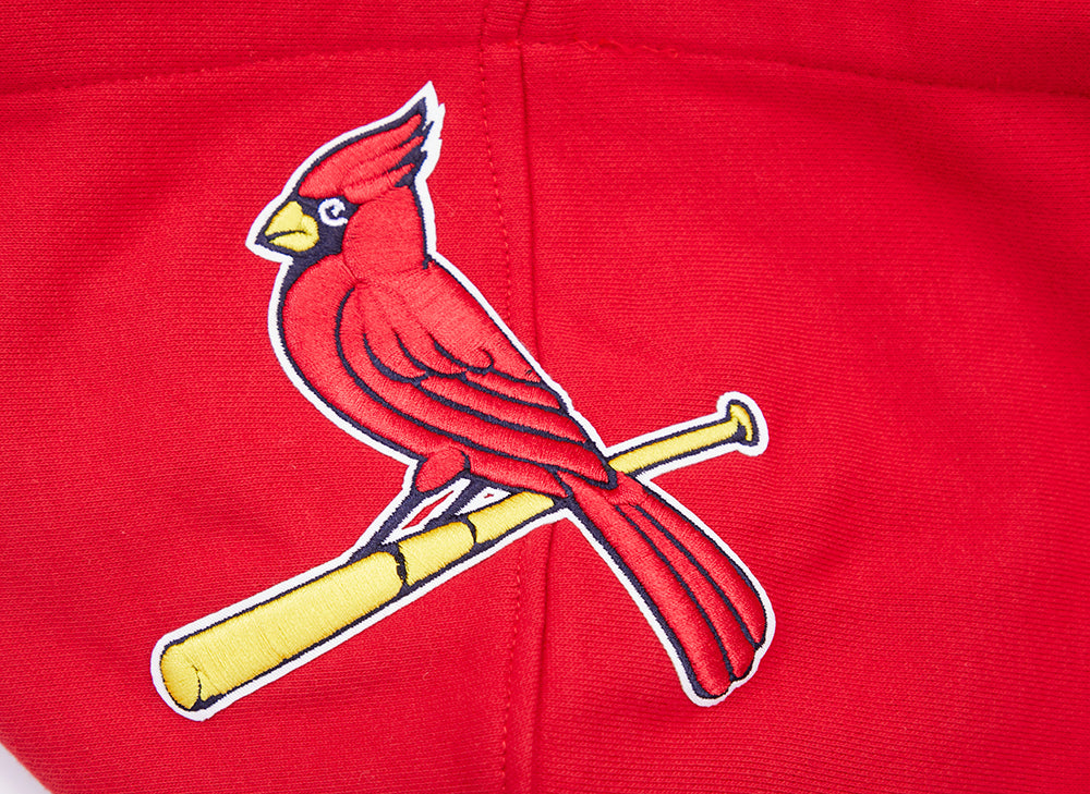 MLB ST. LOUIS CARDINALS SCRIPT TAIL CHANDAIL À CAPUCHON EN MOLLETON CÔTELÉ POUR HOMME (ROUGE/MARINE MINUIT/ROUGE)