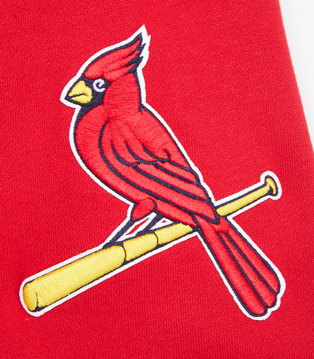 MLB ST. LOUIS CARDINALS SCRIPT TAIL CHANDAIL À CAPUCHON EN MOLLETON CÔTELÉ POUR HOMME (ROUGE/MARINE MINUIT/ROUGE)