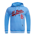 MLB ST. LOUIS CARDINALS SCRIPT TAIL CHANDAIL À CAPUCHON EN MOLLETON CÔTELÉ (BLEU UNIVERSITÉ)