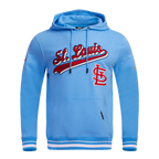 MLB ST. LOUIS CARDINALS SCRIPT TAIL CHANDAIL À CAPUCHON EN MOLLETON CÔTELÉ (BLEU UNIVERSITÉ)