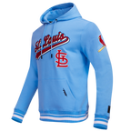 MLB ST. LOUIS CARDINALS SCRIPT TAIL CHANDAIL À CAPUCHON EN MOLLETON CÔTELÉ (BLEU UNIVERSITÉ)
