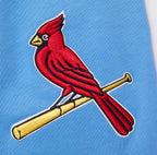 MLB ST. LOUIS CARDINALS SCRIPT TAIL CHANDAIL À CAPUCHON EN MOLLETON CÔTELÉ (BLEU UNIVERSITÉ)