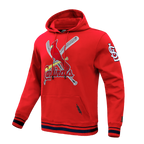 MLB ST. LOUIS CARDINALS MASH UP MEN'S RIB FLC PO HOODIE (RED/MIDNIGHT NAVY/RED)