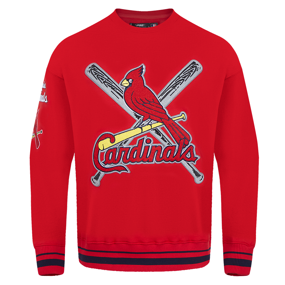 MLB ST. LOUIS CARDINALS MASH UP CHANDAIL À COL ROND EN MOLLETON CÔTELÉ POUR HOMME (ROUGE/MARINE MINUIT/ROUGE)
