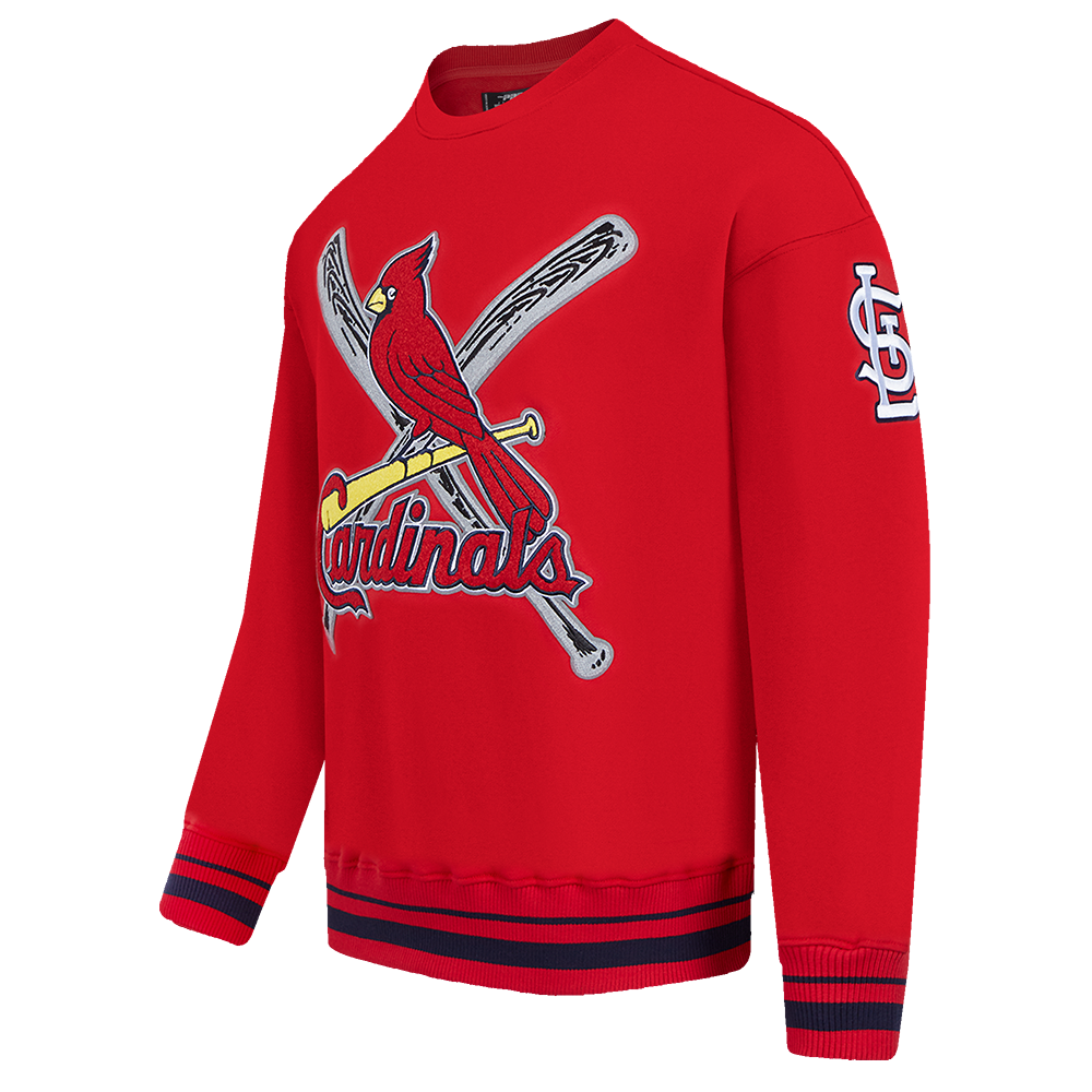MLB ST. LOUIS CARDINALS MASH UP CHANDAIL À COL ROND EN MOLLETON CÔTELÉ POUR HOMME (ROUGE/MARINE MINUIT/ROUGE)
