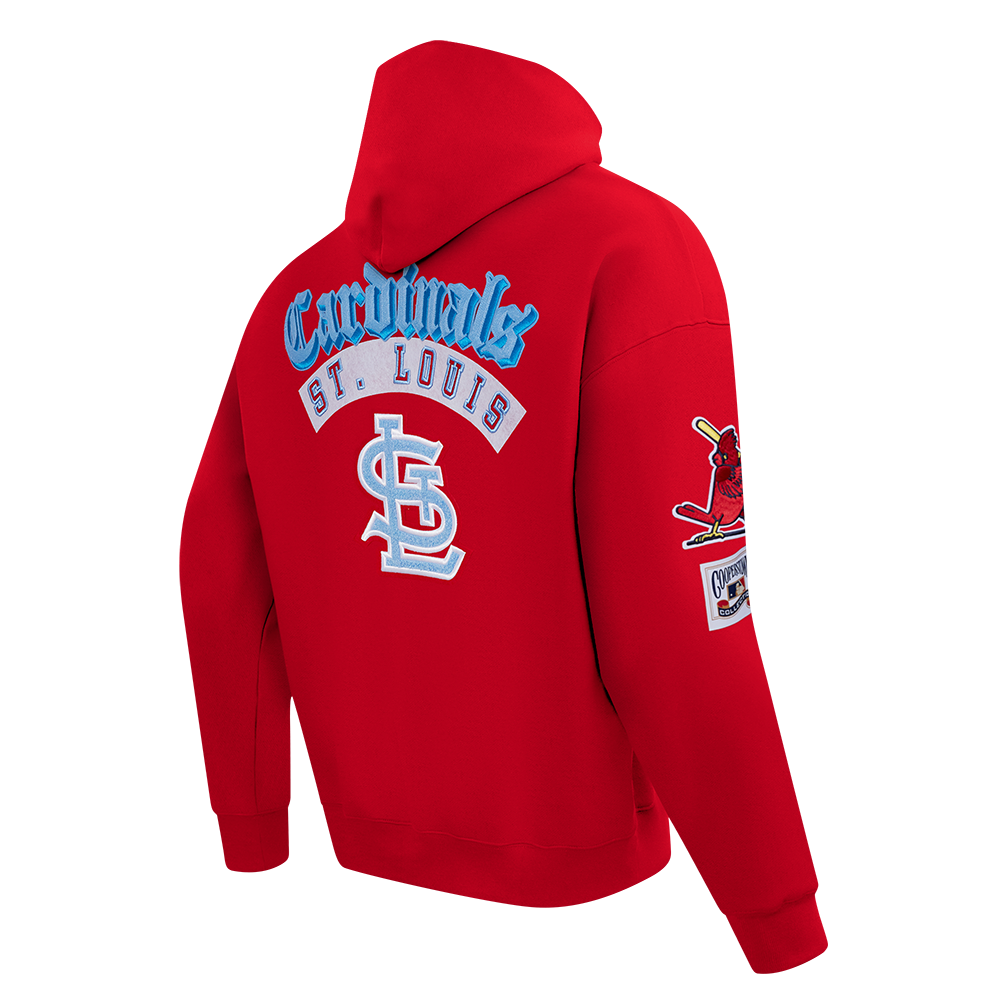 MLB ST. LOUIS CARDINALS BEST OF CHANDAIL À CAPUCHON EN MOLLETON À ÉPAULES TOMBANTES POUR HOMME (ROUGE)