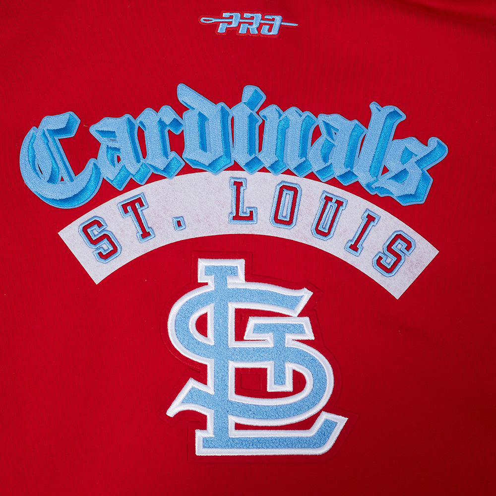 MLB ST. LOUIS CARDINALS BEST OF CHANDAIL À CAPUCHON EN MOLLETON À ÉPAULES TOMBANTES POUR HOMME (ROUGE)