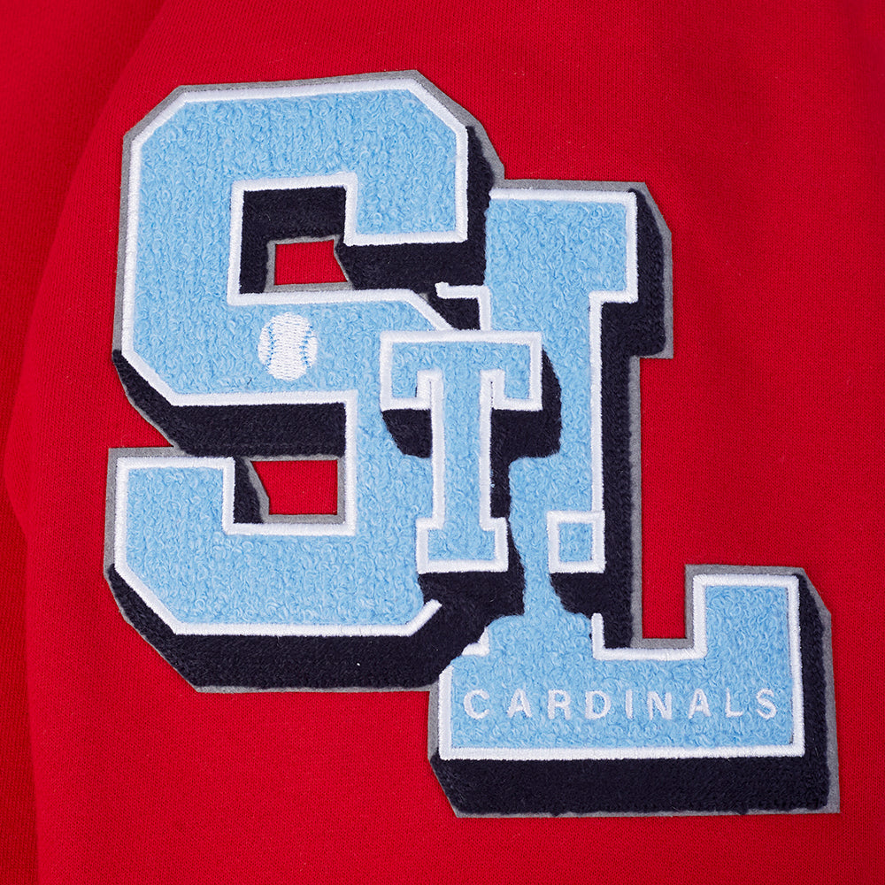 MLB ST. LOUIS CARDINALS BEST OF CHANDAIL À CAPUCHON EN MOLLETON À ÉPAULES TOMBANTES POUR HOMME (ROUGE)